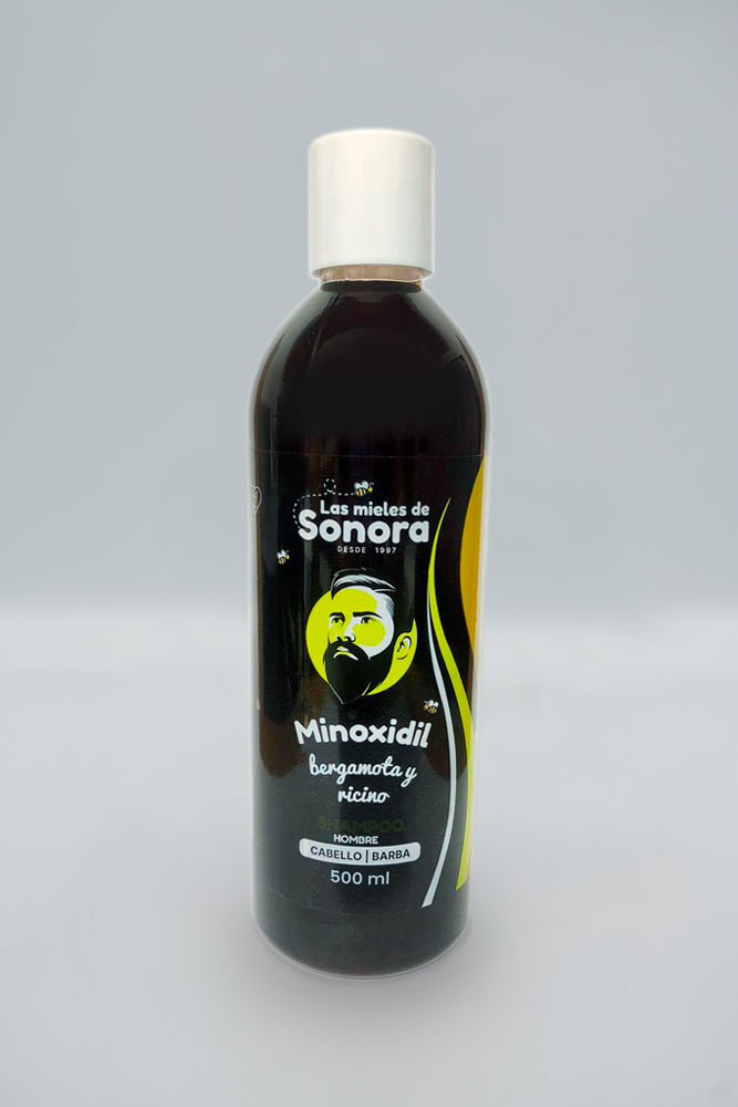Shampoo Minoxidil con bergamota y ricino para Hombre 500 ml